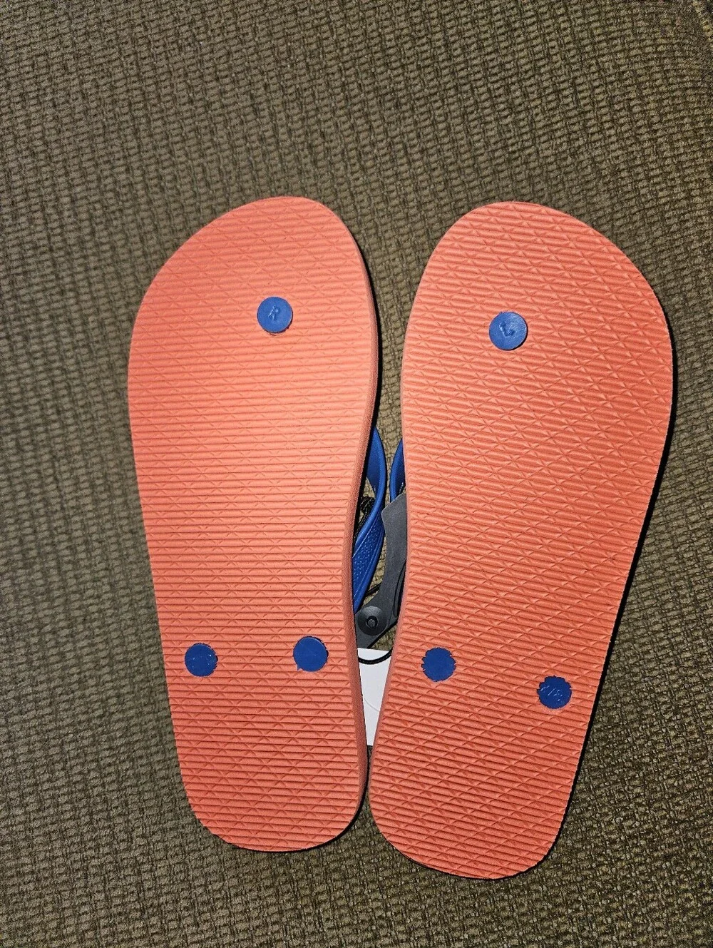 NWT Corona Coral Tropical Flip-Flops with Blue Straps